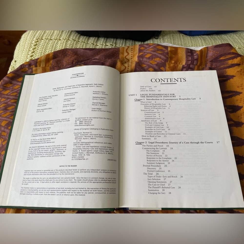 Hotel, Restaurant, and Travel Law Book A Preventive Approach—6th Edition Vintage - Picture 4 of 13